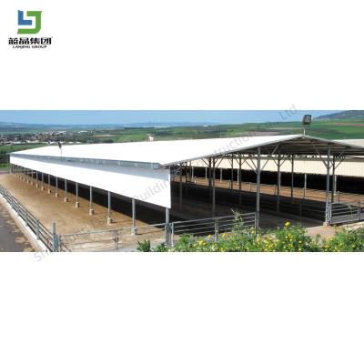 China Prefabricated Agriculture Automated Poultry House Steel Structure Building Poultry Farming Animal Shed Chicken Cow House Semi-Open for sale