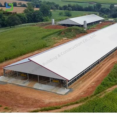 China Prefabricated Steel Structure Dairy Cow Shed Poultry Farm For Livestock Farming Chicken House Layer Hens Birds for sale