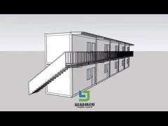 prefab flat pack container house as construction dormitory