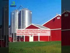 China Low Cost Steel Structure Commercial Steel Egg Layer Chicken House Poultry Farming Shed Design Barn