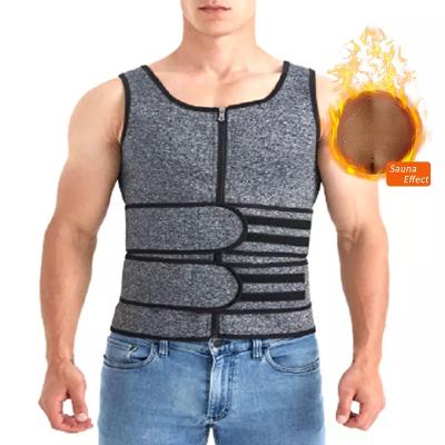 China QUICK DRY Waistband Knit Compression Tight Body Slimming Tank Top Waist Trainer Vest For Men Shaper for sale