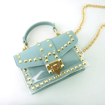 China Wholesale Eco-friendly/Lead-free/Nickel-free/Cd-free new 2 in 1 rivet PVC transparenttrend handbag for women for sale