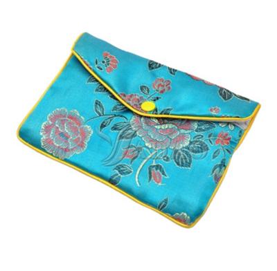 China Traditional Chinese Jewelry Packaging Bag Suede Jewelry Zipper Envelope Silk Printing Pouch With Logo Customized for sale