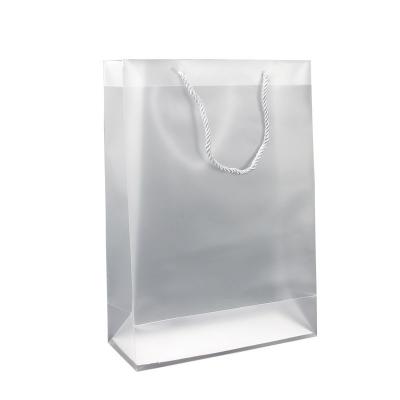 China Economic Collapsible / Clear Custom Designs Clear Foldable Frosted Matte PVC Gift Pp Plastic Bag for sale