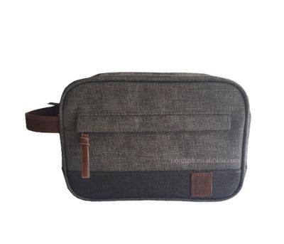 China Strong/Large Capacity/Fashion/Easy Carry Custom Logo Wash Bag Top Selling Quality Guaranteed Popular Gray Canvas Travel Bag Custom Wash Bag for sale