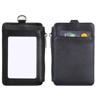 China Visible/Easy Carry Durable Using Low Price Popular Product Lanyard Card Holder PVC Card Holder With Clear Window for sale