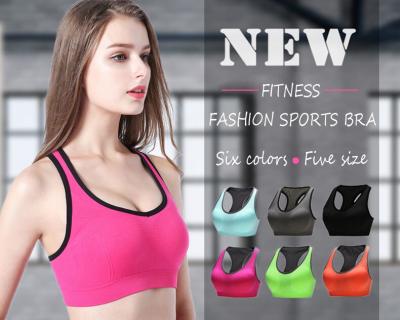 China Wholesale Classic Customs Wireless Breathable Multicolor Logo Yoga Training Women's Sports Bra High Print for sale