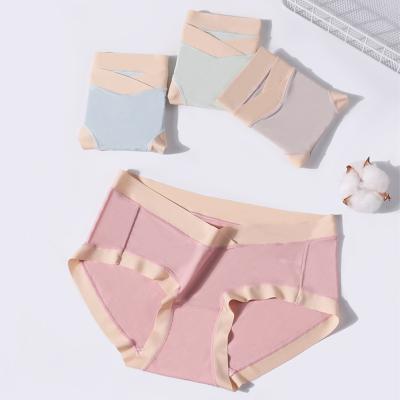 China Wholesale Logo Custom Comfortable Women Low Waist Antibacterial Contrast Color Maternity Pregnant Underwear 5595 for sale