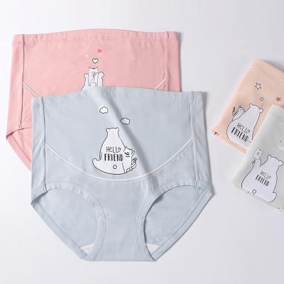 China High Waist Cotton Pregnant Underwear Breathable Cute Abdominal Maternity Briefs Wholesale Antibacterial Panties for sale