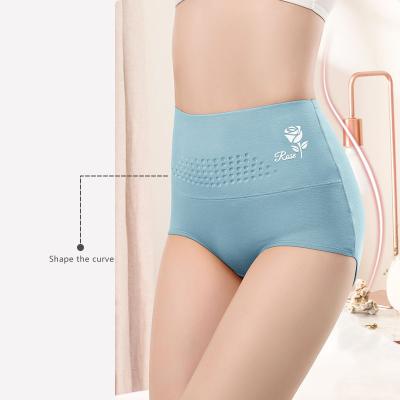 China Antibacterial Breathable Cotton Crotch High Waist Belly Anti Bacterial Ladies Panties for sale