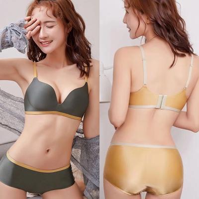 China Wholesale Sexy Wireless Lift Up One Piece Comfort Bra Underwear Gather Girl One Piece Bra And Brief Set for sale