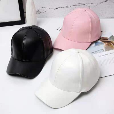 China COMMON HOPS New Design Hip Promotional Fashion High Quality Custom PU Couples Hat Sports Leather Baseball Cap for sale