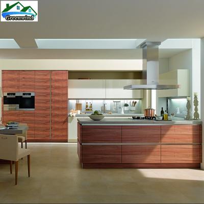 China Durable solid wood kitchen with quartz top modular kitchen island for sale