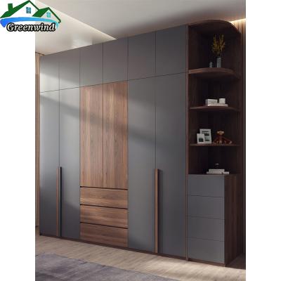 China (Height) adjustable double tone finish wardrobe design with external drawers for sale