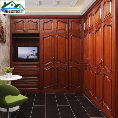 China (Others) OEM Adjustable High Quality Solid Wood Wardrobe TV Stand Unit Bedroom Wardrobes for sale