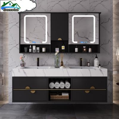 China Modern Ready Made Magic Digital LED Bathroom Mirror Cabinet Vanity Set for sale