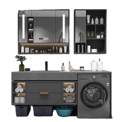 China Durable Glossy Idea Storage Area Design Laundry Cabinets In Small Laundry Room Or Balcony for sale