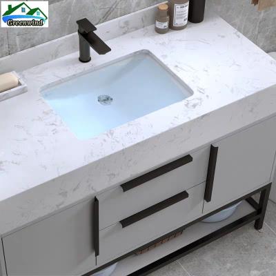 China Contemporary Apartment Bathroom Vanity Cabinet Drawer Unit With Basin And Faucet for sale