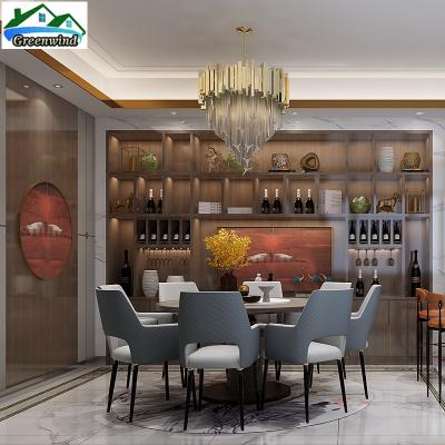 China (Other) Adjustable Chinese Wine Cupboard Storage With Open Rack Display For Dinner Room for sale