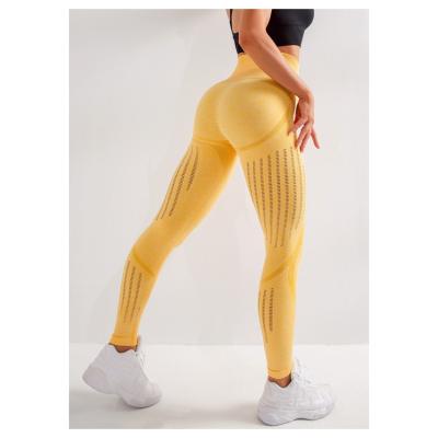 China Direct sales quality and comfort Women's Yoga Gym Tights Pants Breathable Seamless Gaiters Butt Crac! crack! for sale