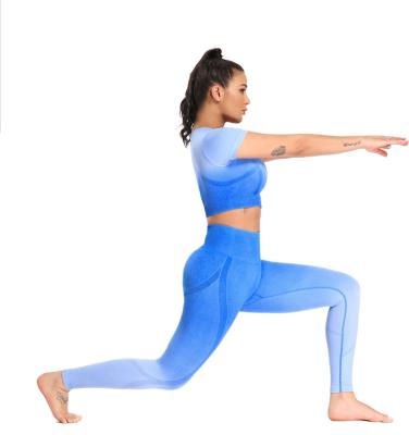 China 2021 New Fashion Breathable Yoga Wear Leggings Set Workout Running Gym Sports Wear for sale