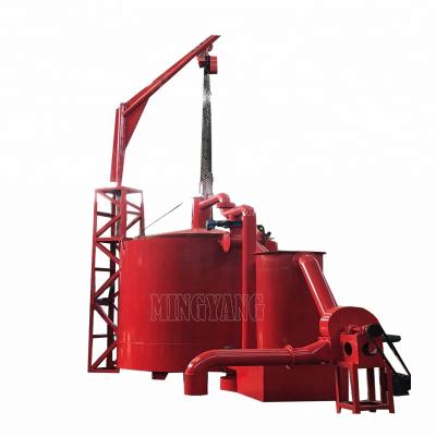 China Continuous Type Wood Briquette Crane 2.75*3CBM Charcoal Making Machine Retort Klin Carbonization Stove for sale