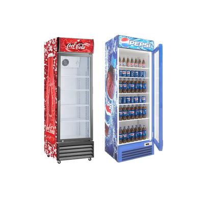 China Single-temperature Commercial Supermarket Beverage Fridge Soft Drink Uplight Glass Door Display Fridge for sale