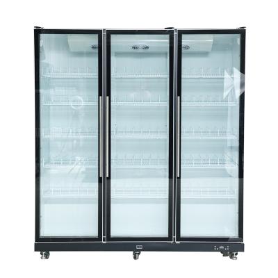 China Single-Temperature Beverage Display Upright Fridge Commercial Glass Doors Refrigerator Equipment With Custom Size for sale