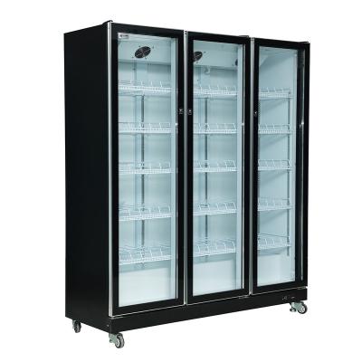 China Custom Upright Glass Door Cooler Glass Beverage Cooler Commercial Single-temperature Door Display Fridge for sale