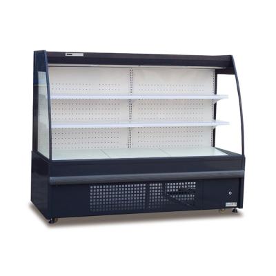 China Custom Refrigerated Display Cabinet Supermarket Refrigerator Topping Open Fruit Refrigerated Cabinet for sale