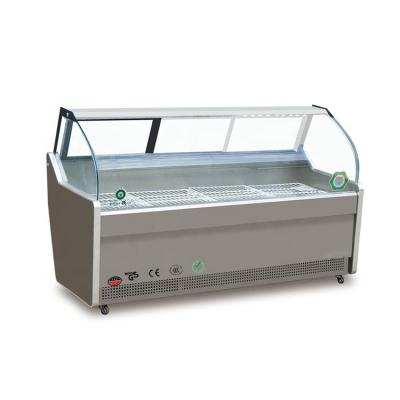 China Single-Temperature Fresh Meat Display Adjustable Dynamic Cooling Front Open Butcher Equipment Display Refrigerator for sale