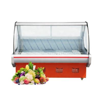 China Single-temperature supermarket meat display cooler freezer front open door display refrigerator used deli cases for sale for sale