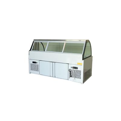 China Single-temperature Supermarket Display Refrigerator Grocery Cooked Food Showcase Commercial Meat Freezer for sale