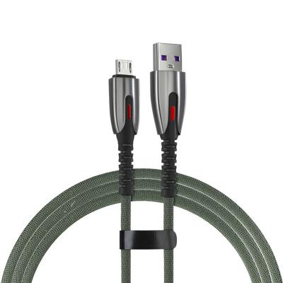 China Shark head is firmer zinc alloy braided 3A fast charger micro usb cable with data transfer for sale