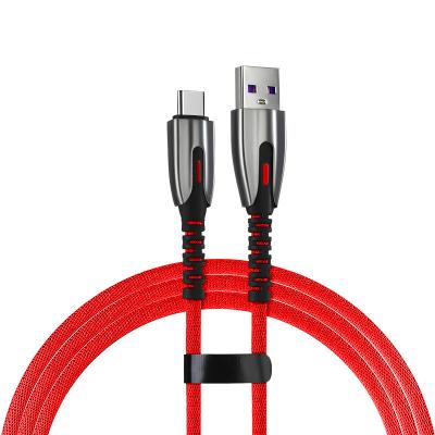 China The shark head is firmer quick charging 3A nylon braided type-c three head charging cable for sale