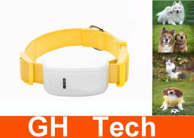 China Mini Yellow Pet GPS Tracker , Waterproof Quad Band GPS Dog Tracker Collar for sale