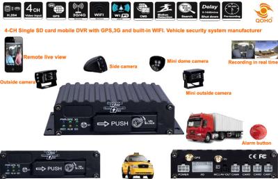 China 4 Channel SD Online GPS Mobile DVR for Vehicles DVR Security Recorder for sale