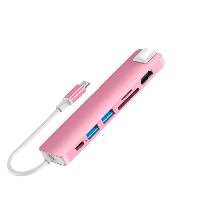 China USB3.0 5Gbps High Speed Airsky HC-13LC newest colorful type c 6 in 1 hub  for Mac for sale