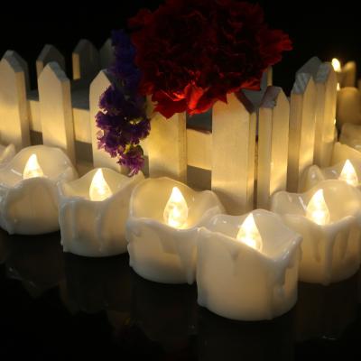 China LED Flameless Tealight Flameless Flickering Candle Lights Small White Candle Tea Lights with Timer Work for Wedding Party Decoration for sale