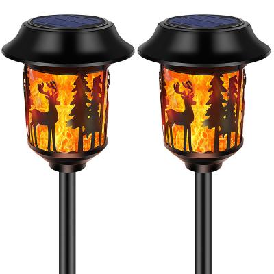 China Garden Led Lawn Outdoor Garden Tree Decoration Christmas Iamp Solar Torch Flame Light for sale