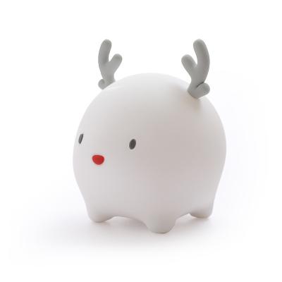 China Modern Cute Creative Deer Led Elves Color Changing Children's Bedroom Bedside Timer Switch Night Fill Light for sale