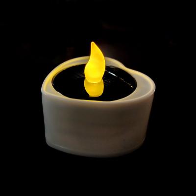 China Solar Candle Light Holiday Party Wedding Light Halloween Decoration Heart Shaped Light for sale