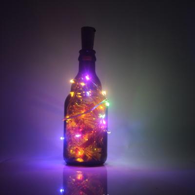 China 2022 Amazon Residential Mulled Wine Bottle LED Cork Copper Wire Fairy Lights Led String Battery Operated Outdoor Solar Fairy Lights for sale