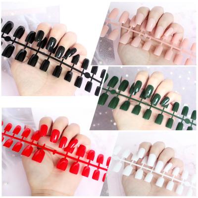 China Popular Manicure Factory Wholesale Multicolor Rectangular Solid Color Strips False Nail Correction Nails Salon Professional Products for sale