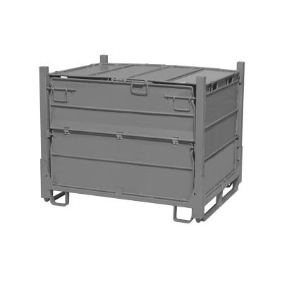 China Customized Heavy Steel Collapsible Pallet Box Warehouse Metal Stackable Storage Container for sale