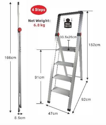 China Cheap folding ladders made in China factory whole sale compact folding ladder artistic folding ladder for sale