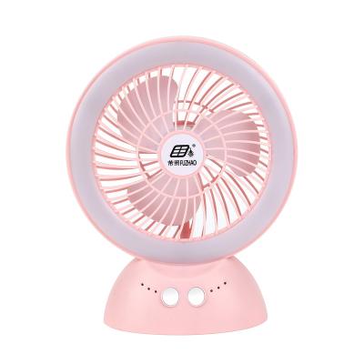 China Plastic AC/DC  6 Inches 3 Blades Rechargeable Home Solar Fans with 2 bulbs Emergency Ventilation Rechargeable Table Solar Energy Fan for sale