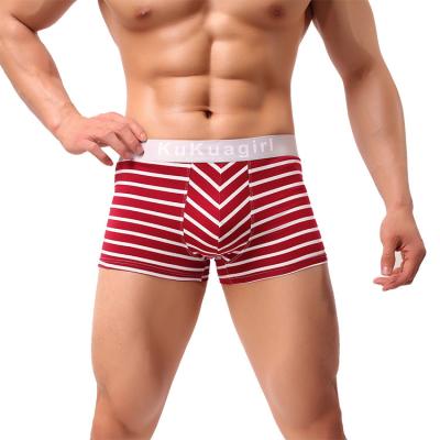 China Wholesale Comfortable And Breathable Antibacterial Men's Boxer Underwear Striped Underwear Men's Underwear For Summer for sale