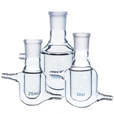 China Laboratory Lab Coated Double Layer Reactor Glass Bottle for sale