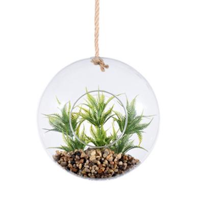 China Terrarim Plant Glass Hanging Tire Shaped Glass Vase for sale